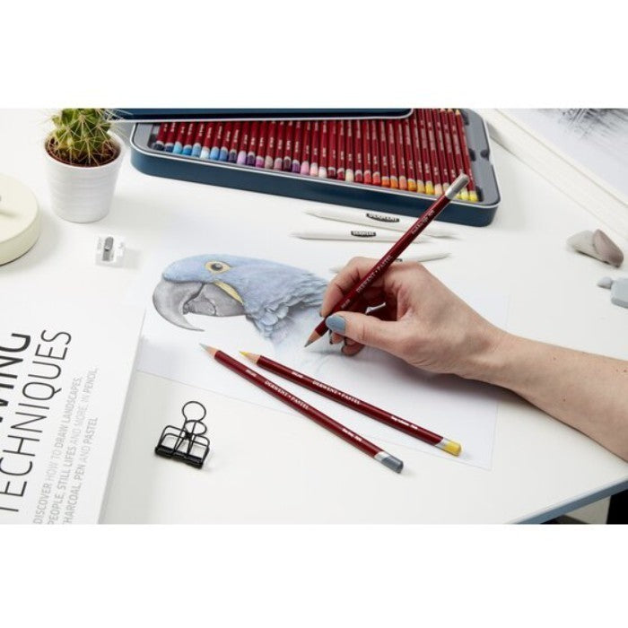 Derwent Pastel Colour Pencils Tin (72 Colours) Soft Blendable Pastel Pencils