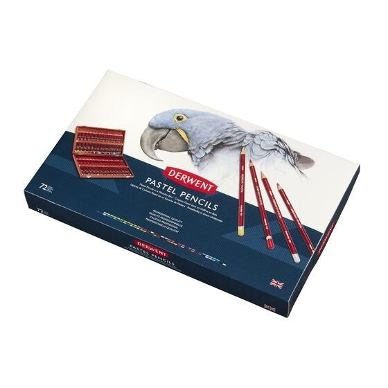 Derwent Pastel Pencils Wooden Box (72 Colours) – Soft Blendable Pastels in Pencil Form Gifting Set