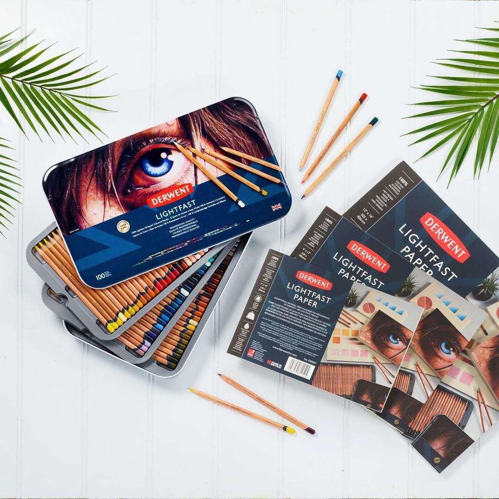 Derwent Lightfast Pad 300gsm (7” x 10”) Hot Press – 100% Cotton Archival Paper