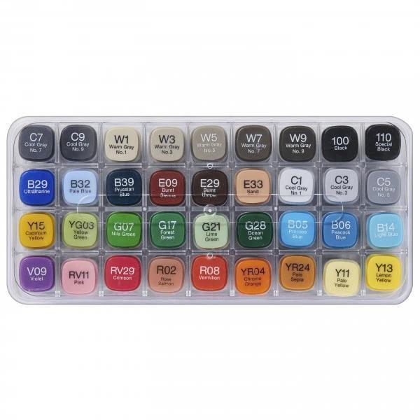 Copic Classic 36 colors marker set - Alcohol Dual Tip Square Barrel Professional Set