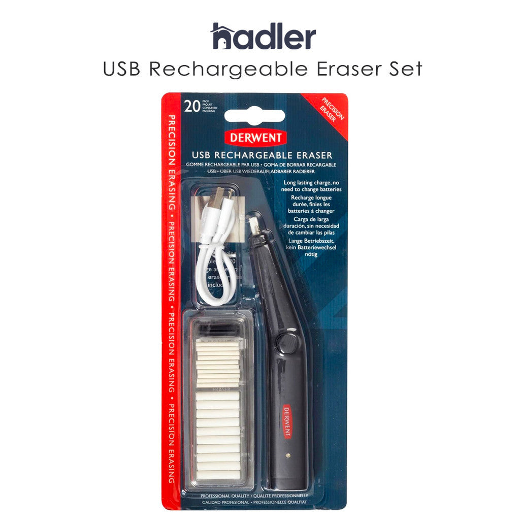 Derwent USB Rechargeable Electric Eraser [20 Refills] Precision Erasing