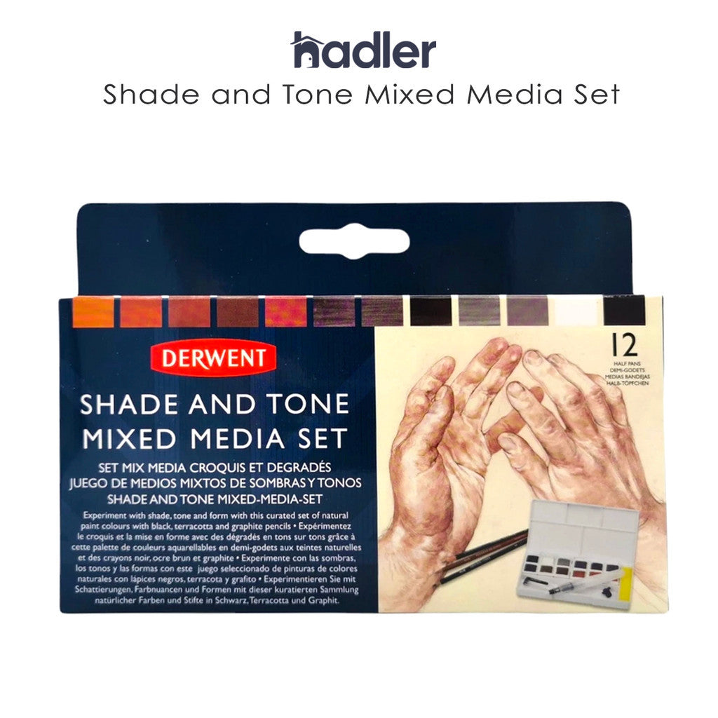 Derwent Shade & Tone Mixed Media Set 12pc - Paint Pans & Pencils