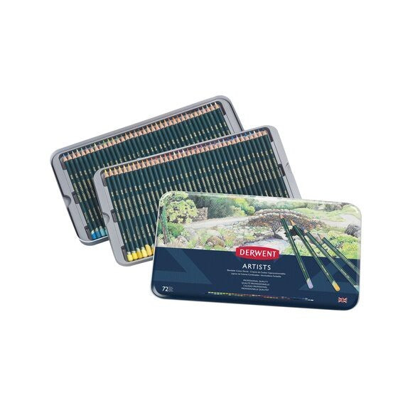 Derwent Artists Colour Pencils Tin (72 Colours) – Classic Wax-Based Pencils Beginner Full Set