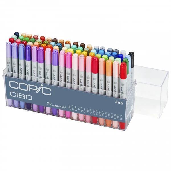 Copic Ciao 72pcs Marker Set Alcohol Dual Tip Brush Pens [Set A & B] Japanese Quality