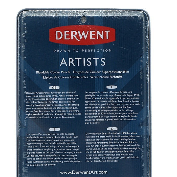 Derwent Artists Colour Pencils Tin (72 Colours) – Classic Wax-Based Pencils Beginner Full Set