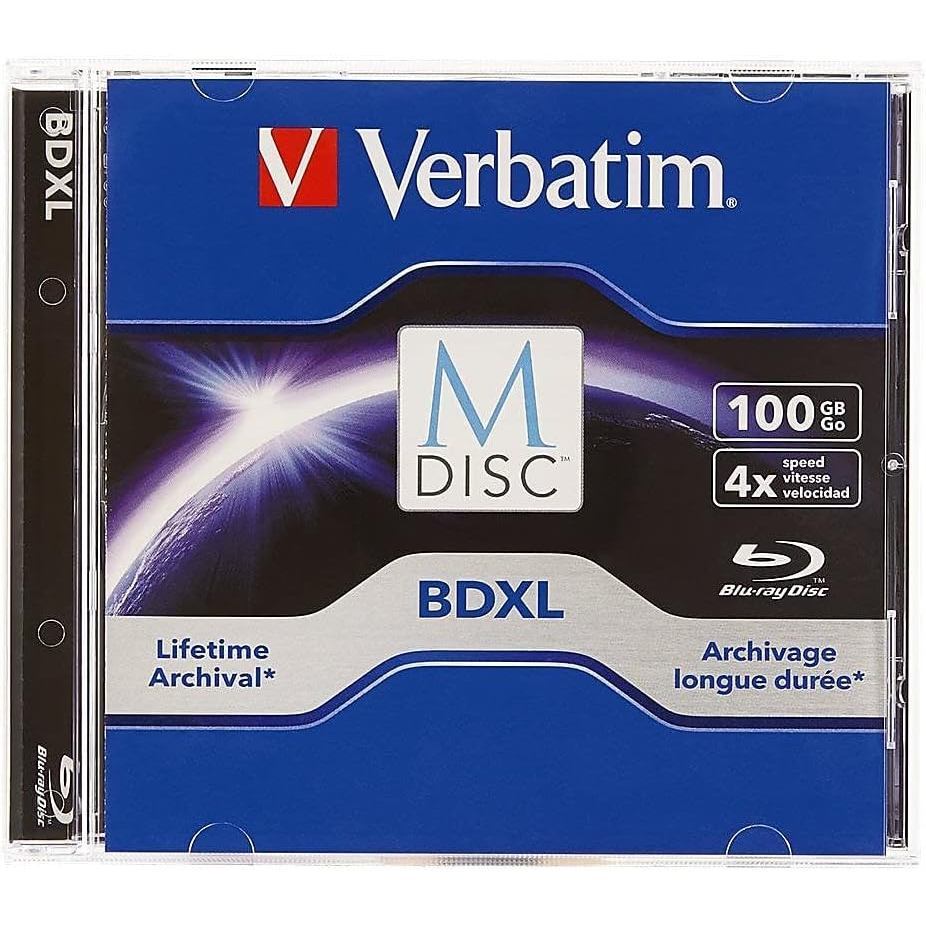 Verbatim M-Disc BDXL 100GB 6X [5pcs] | Archival Blu-ray Disc Long-Term Storage