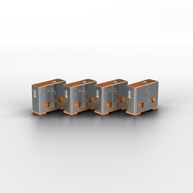 Lindy USB A Port Blocker Orange 40453 (4 Pack + 1 Key) USB Security Lock