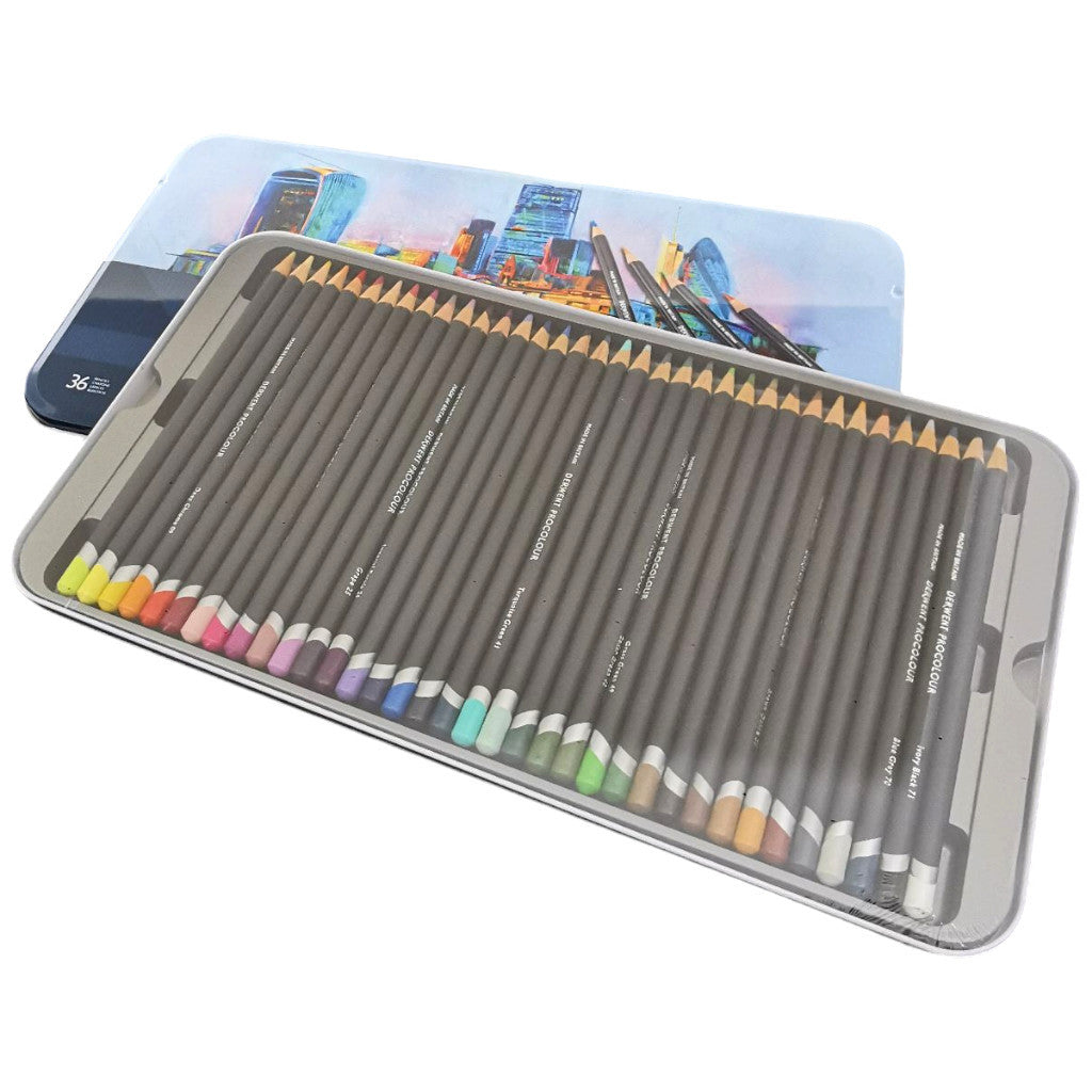 Derwent Procolour Colour Pencils Tin (36 Colours) – Smooth Oil-Like Laydown
