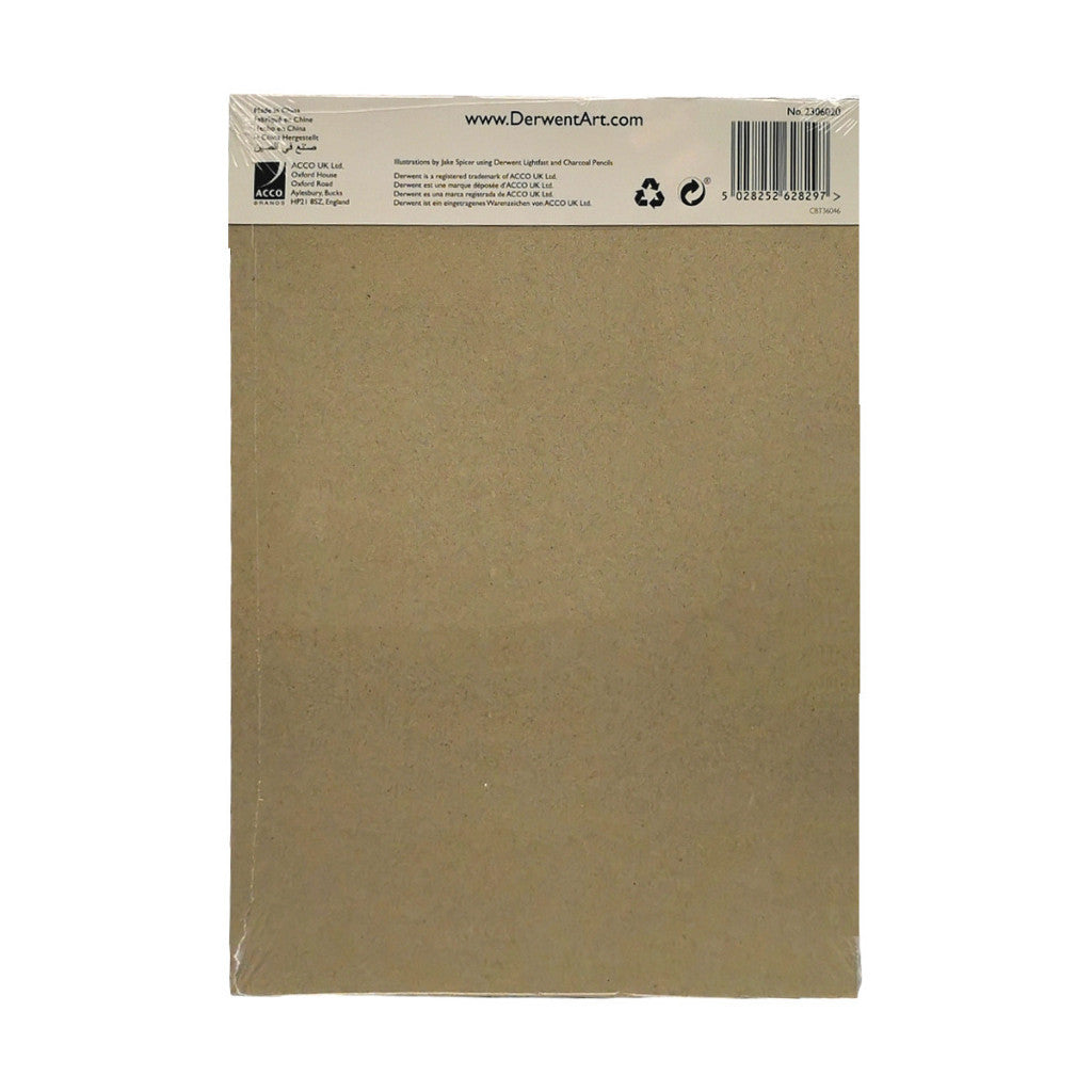 Derwent Toned Paper Pad A4 120gsm 20 Sheets - 4 Mid-Tone Colour Papers