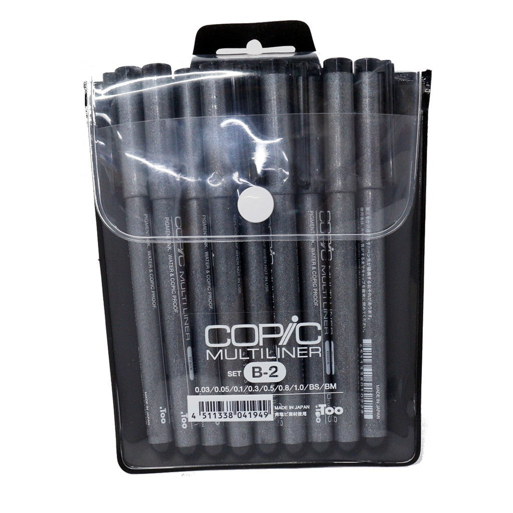 Copic Multiliner Pigment Ink Sets Black Waterproof Fineliner Pens 0.03–1.0mm [A2/B2]