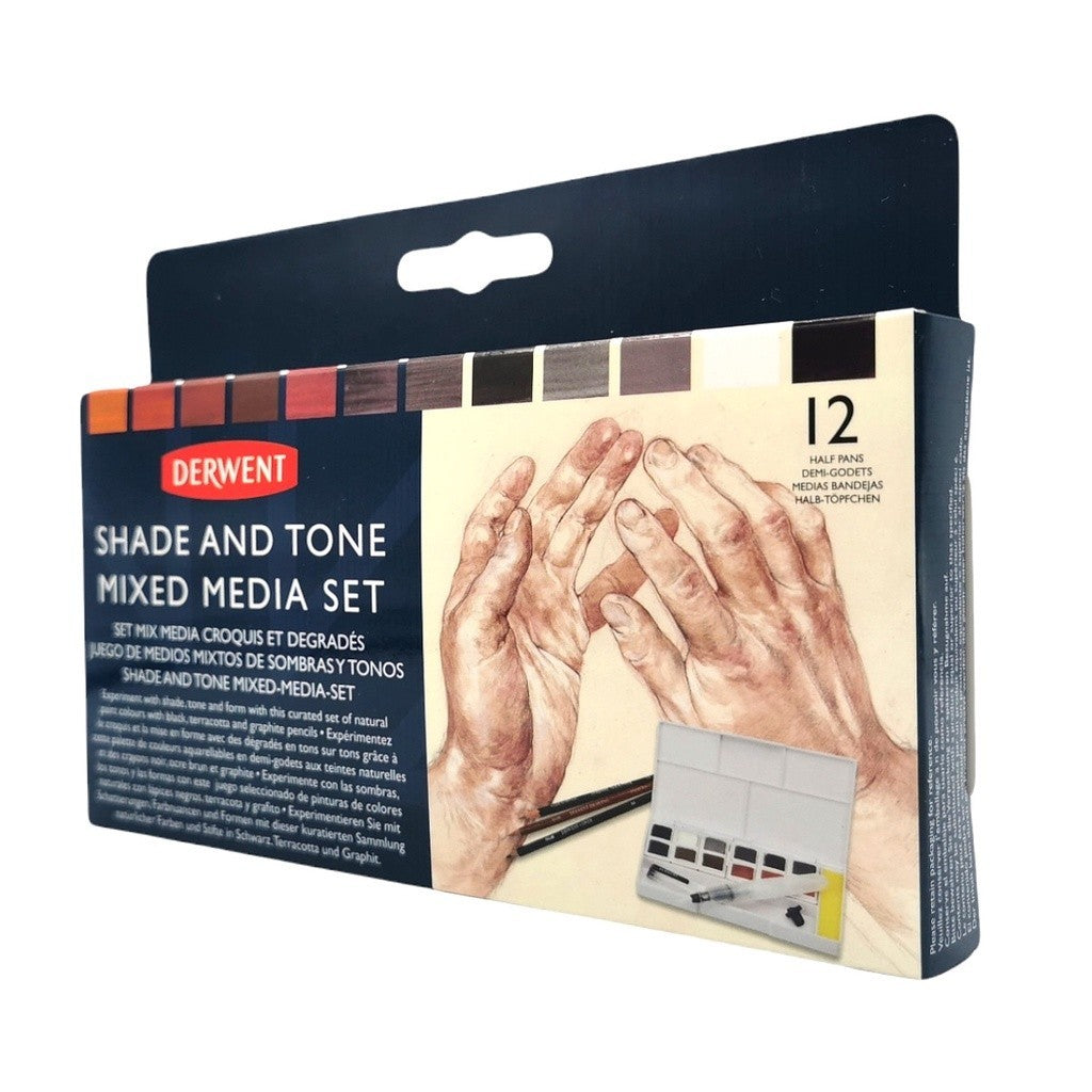 Derwent Shade & Tone Mixed Media Set 12pc - Paint Pans & Pencils