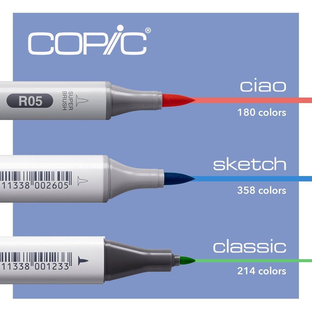 Copic Ciao 72pcs Marker Set Alcohol Dual Tip Brush Pens [Set A & B] Japanese Quality