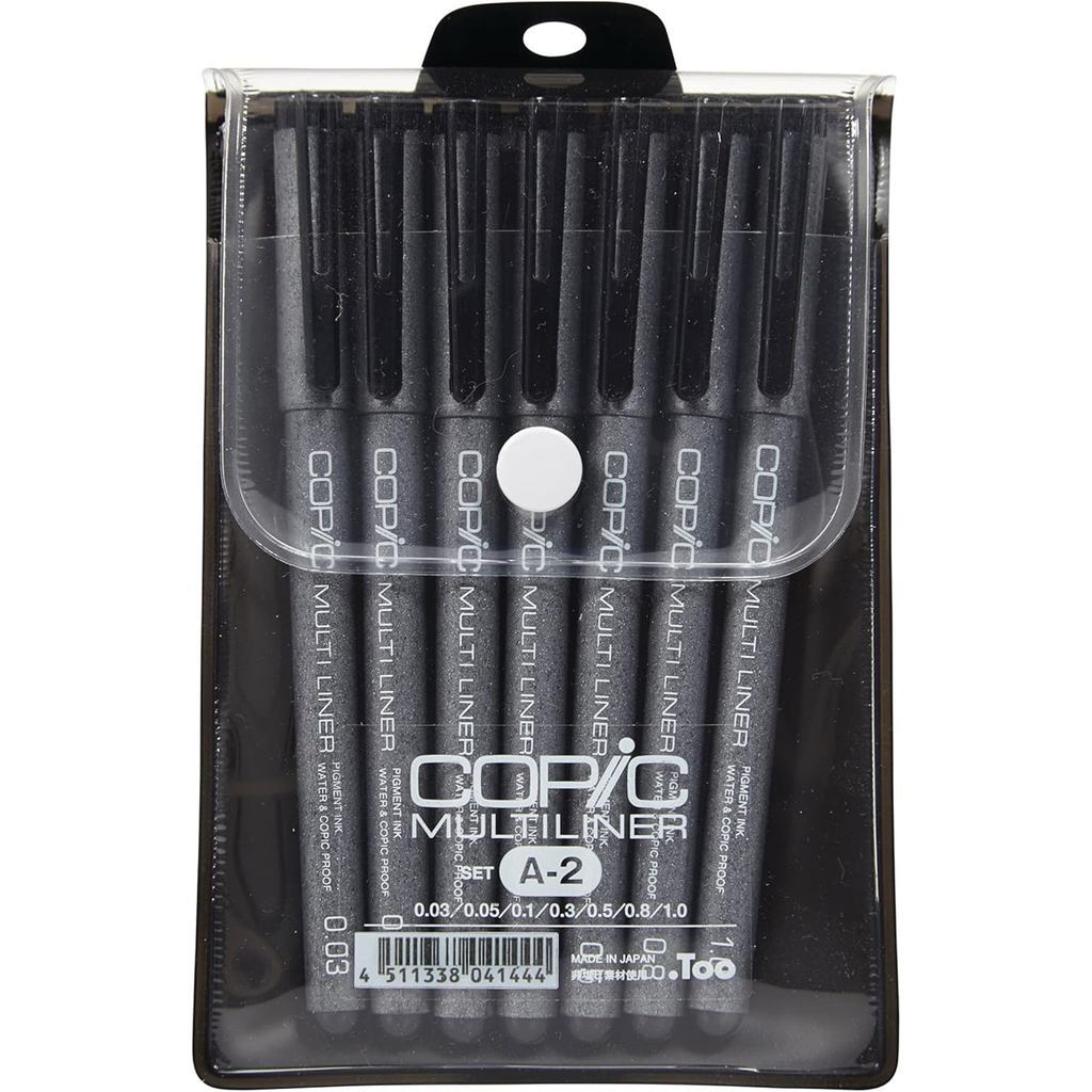 Copic Multiliner Pigment Ink Sets Black Waterproof Fineliner Pens 0.03–1.0mm [A2/B2]