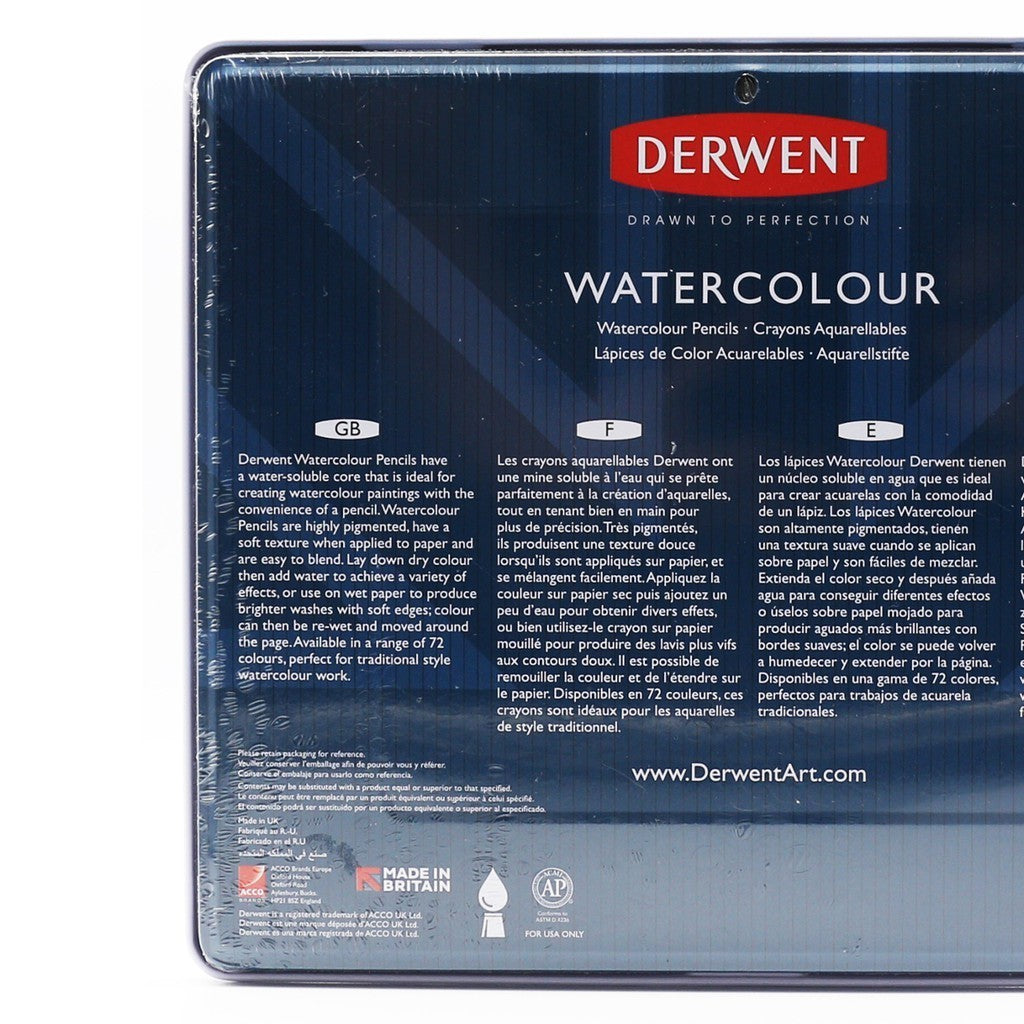 Derwent Watercolour Pencils Tin (36 Colours) – Water-Soluble Colour Pencils Portable