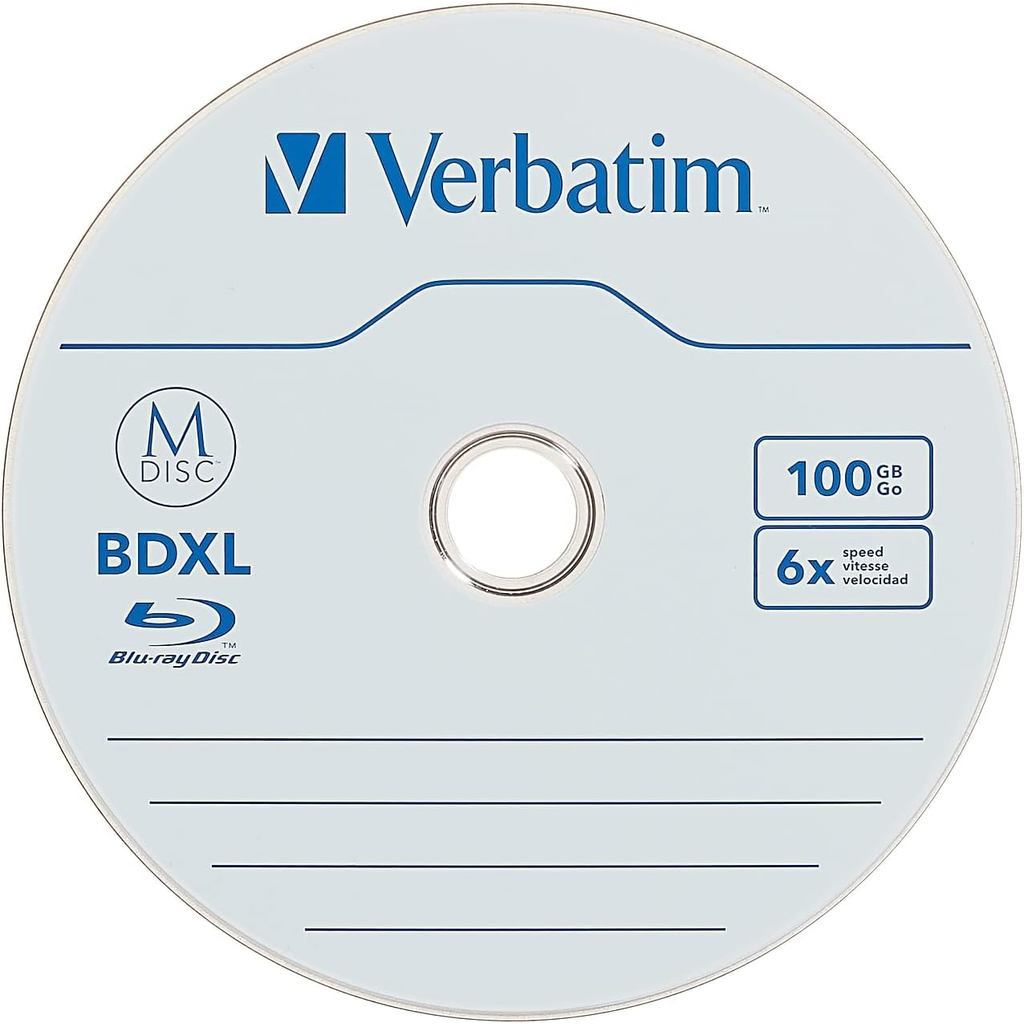 Verbatim M-Disc BDXL 100GB 6X [5pcs] | Archival Blu-ray Disc Long-Term Storage