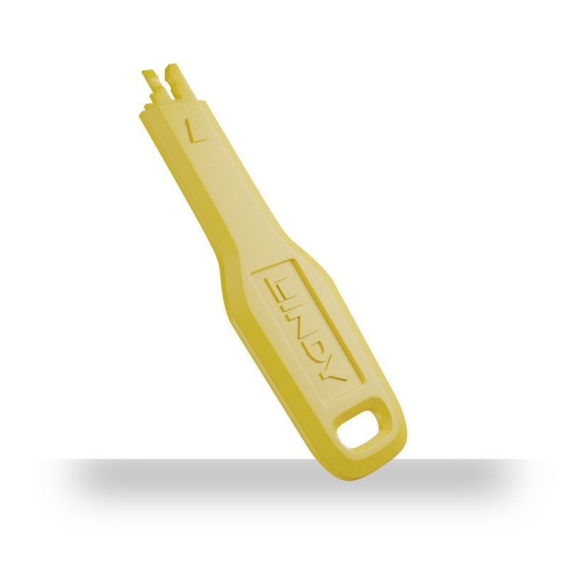 Lindy RJ45 Ethernet Port Blocker Yellow 40483 (20 Pack) LAN Network Security Lock
