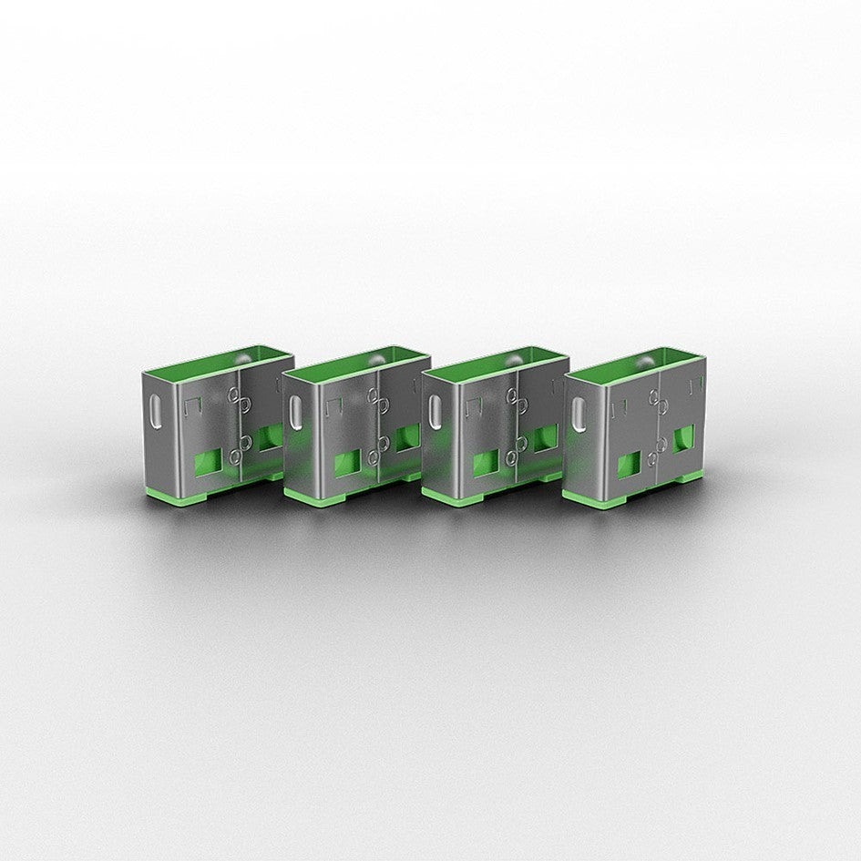 Lindy USB A Port Blocker Lock Green 40461 (10 Pack) USB Security Dust Cover
