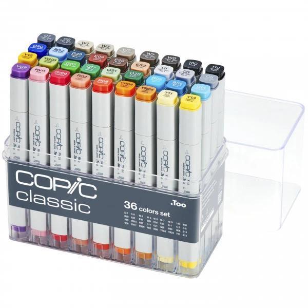 Copic Classic 36 colors marker set - Alcohol Dual Tip Square Barrel Professional Set
