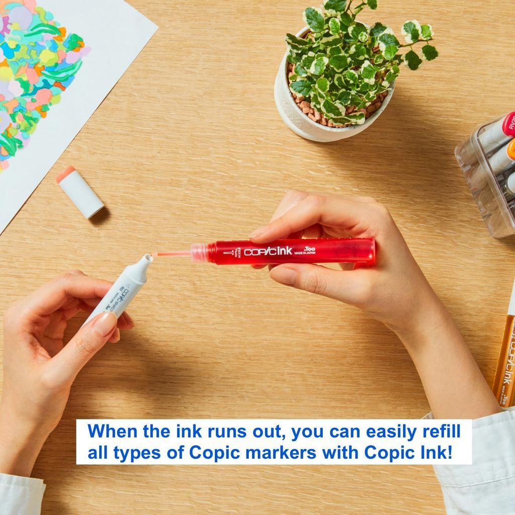 Copic Ciao 12pcs Marker Set Alcohol Brush Dual Tip Refillable Art Markers