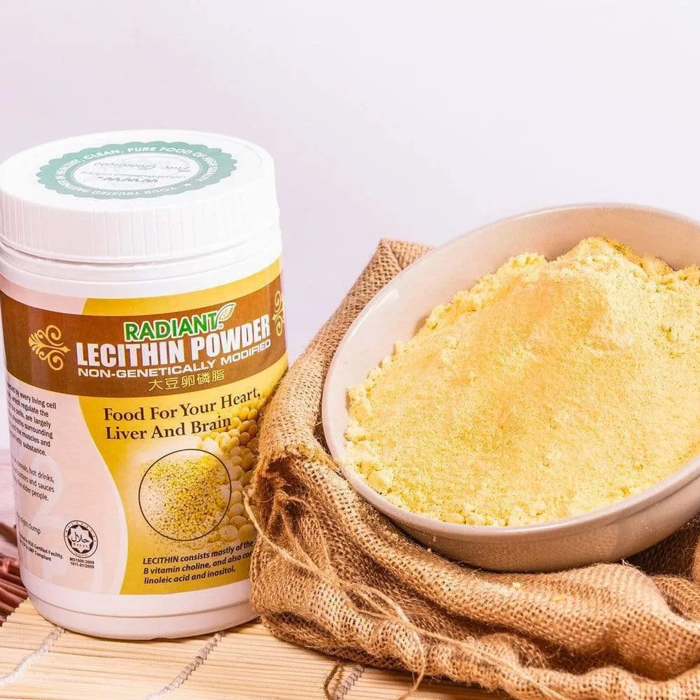 Radiant Whole Food Lecithin Powder 250g | Non-GMO Soy | Cholesterol Support, Brain Health