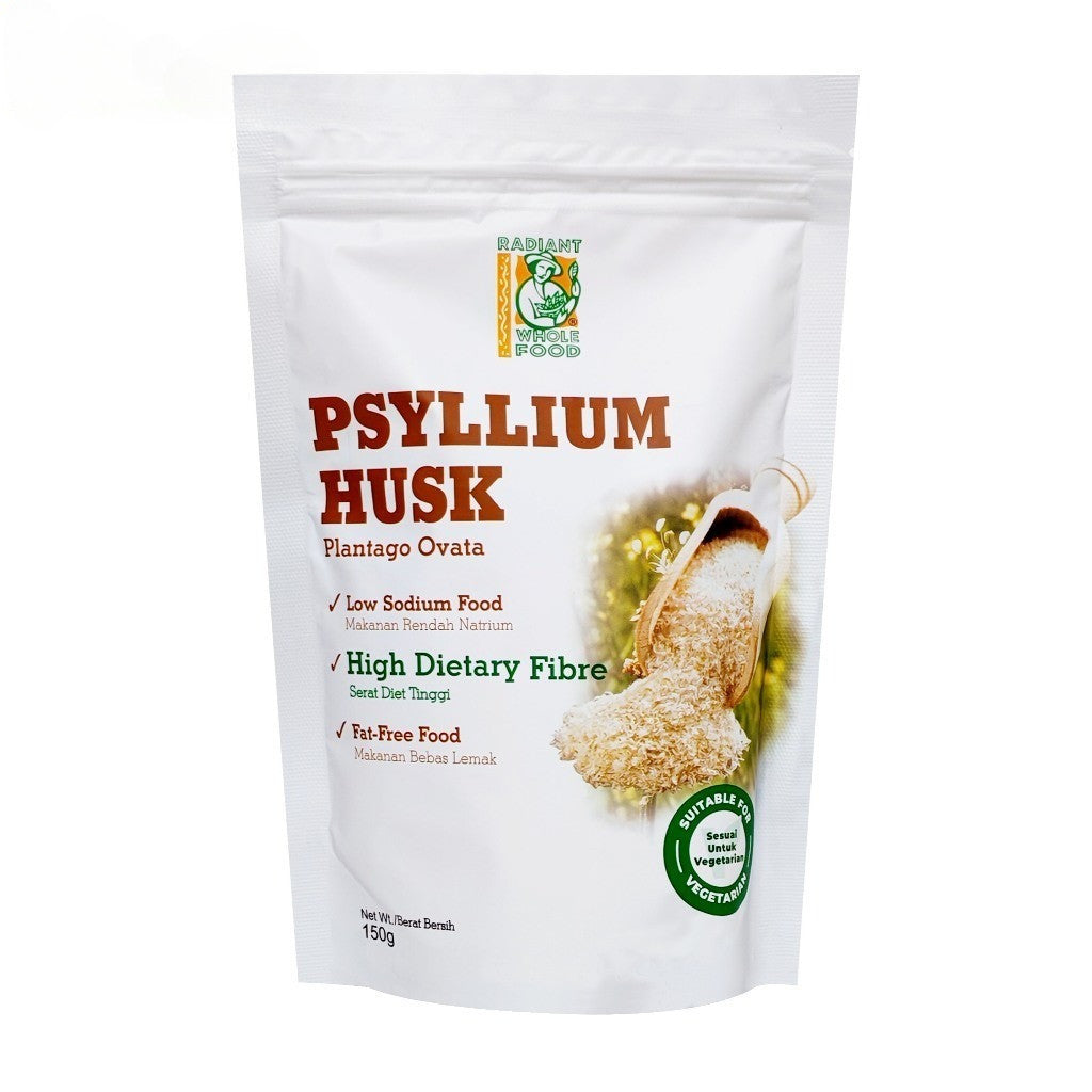 Radiant Whole Food Psyllium Husk 150g | High Soluble Fiber | Digestive Support | Constipation Relief