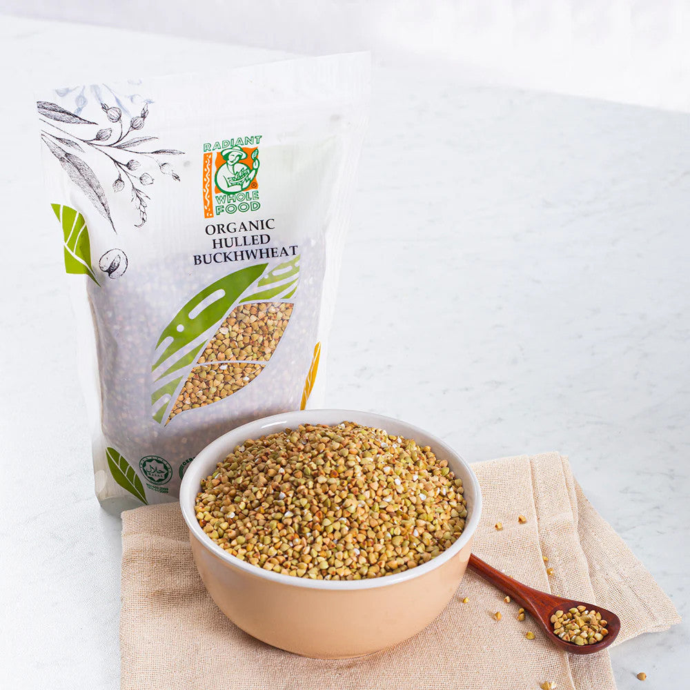 Radiant Whole Food Organic Hulled Buckwheat 500g | Gluten Free Whole Grain | High Protein & Fiber
