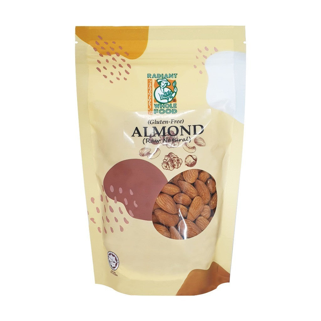 Radiant Whole Foods Natural Raw Almonds 200g | Gluten Free | High Protein Snack