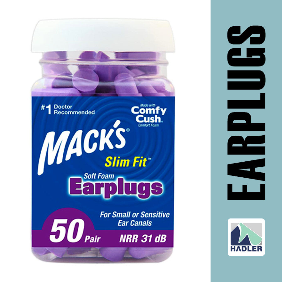 Mack’s Slim Fit Soft Foam Earplugs 50 Pairs – 29dB Small Ear Plugs for Sleep, Snoring & Travel
