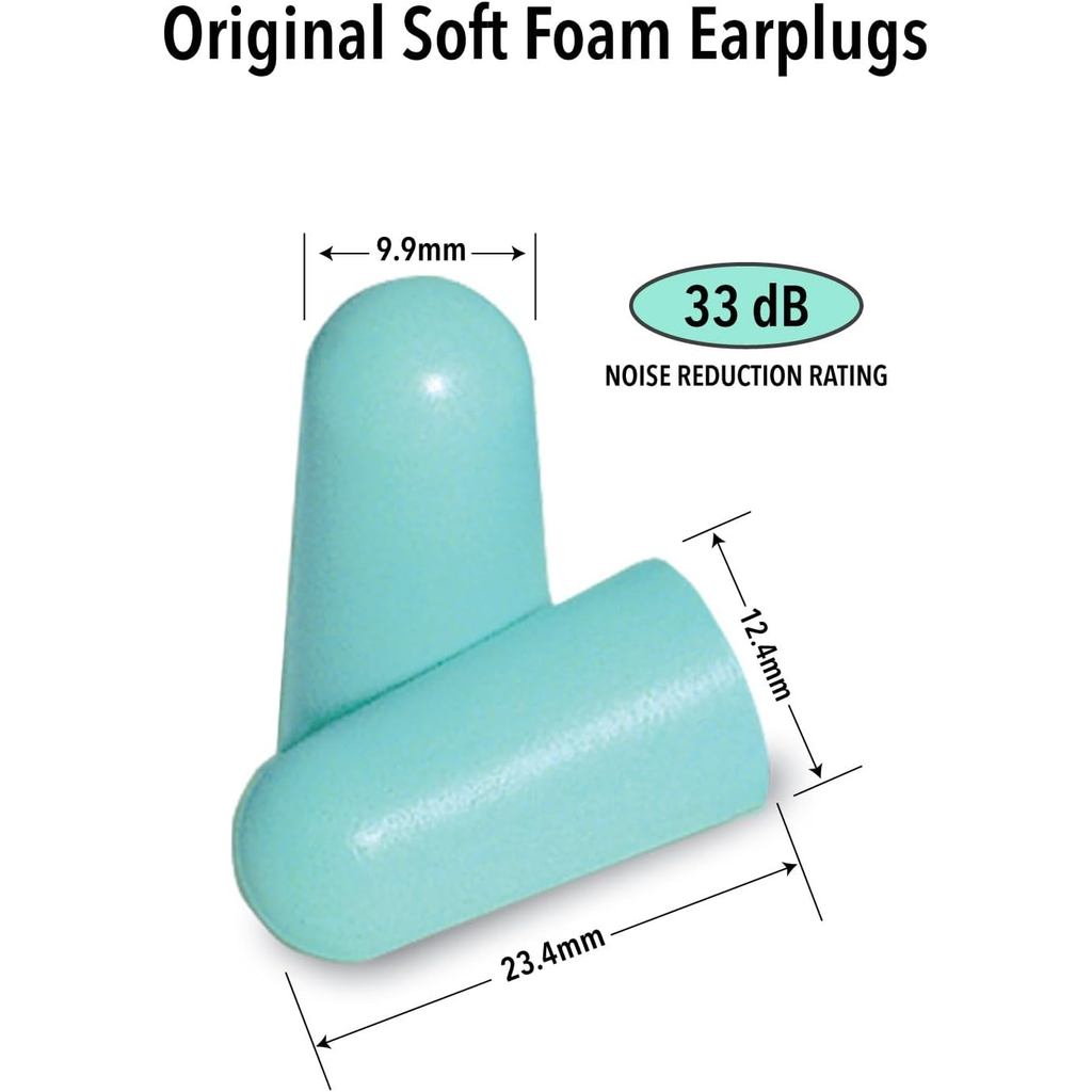 Mack’s Original Soft Foam Earplugs [50 Pairs] – 33dB NRR Premium Comfort for Sleep, Travel