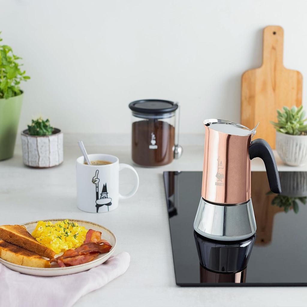 Bialetti Venus Express (4 Cup) Copper Stainless Steel Moka Pot Espresso Maker Induction Safe