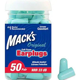 Mack’s Original Soft Foam Earplugs [50 Pairs] – 33dB NRR Premium Comfort for Sleep, Travel