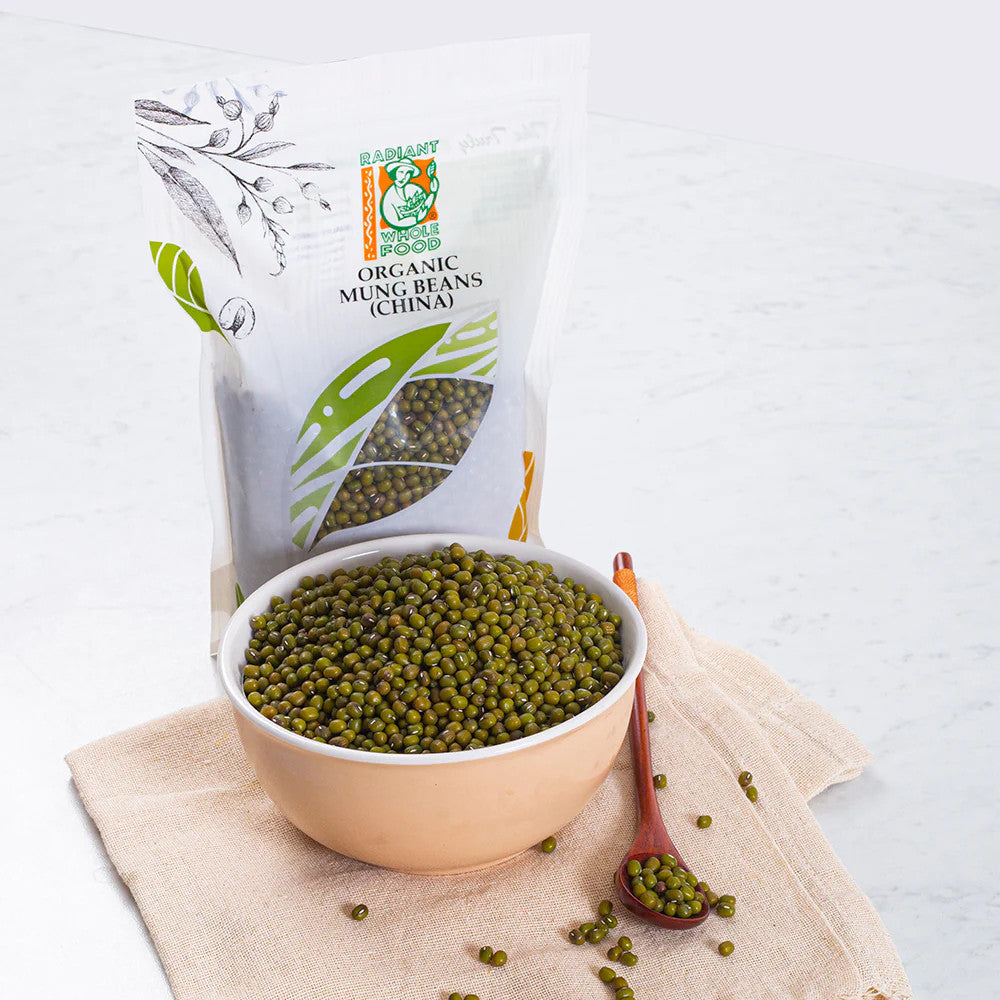 Radiant Whole Food Organic Mung Beans 500g | High Protein & Fiber