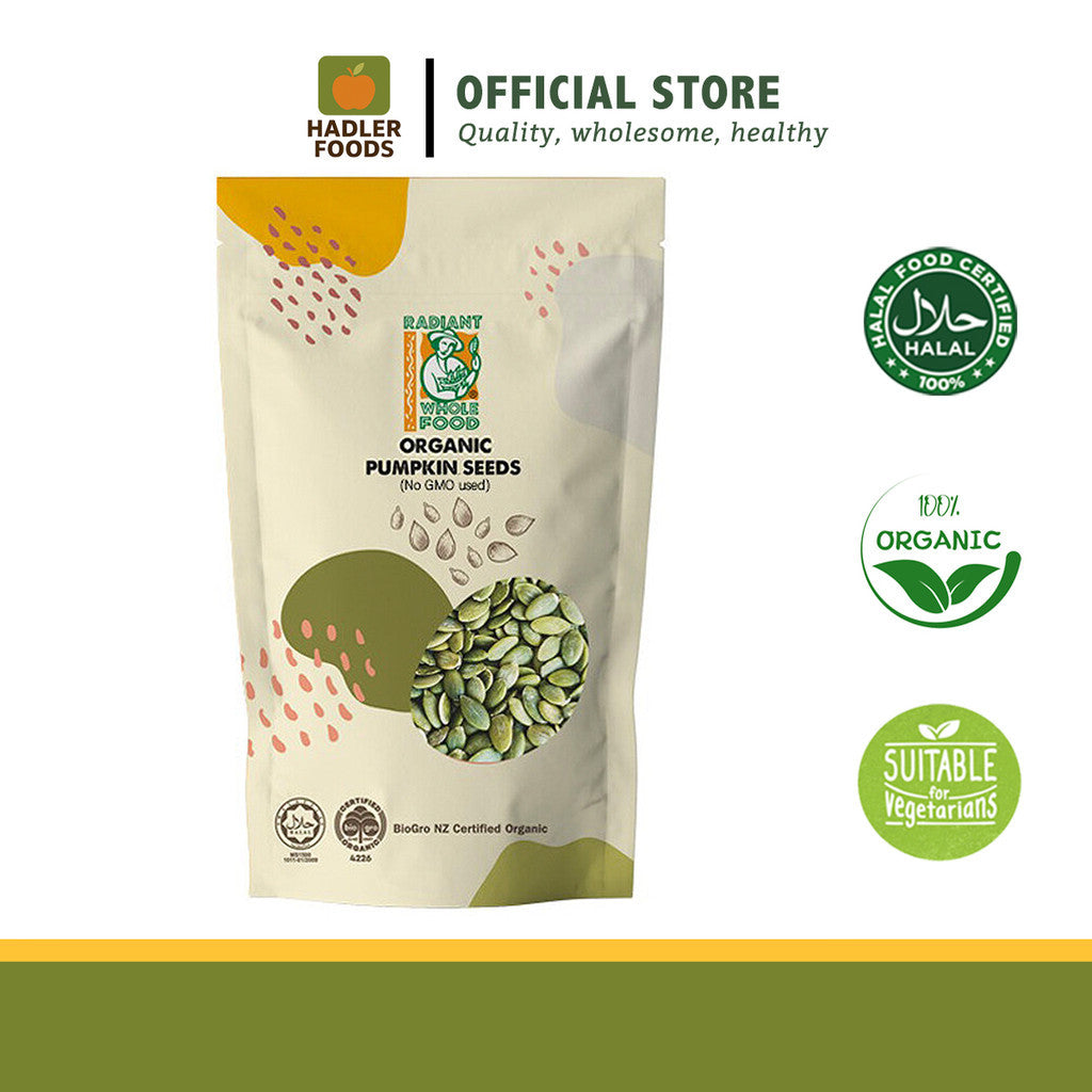 Radiant Whole Food Organic Pumpkin Seeds 200g | High Protein, Zinc & Healthy Fats | Gluten-Free