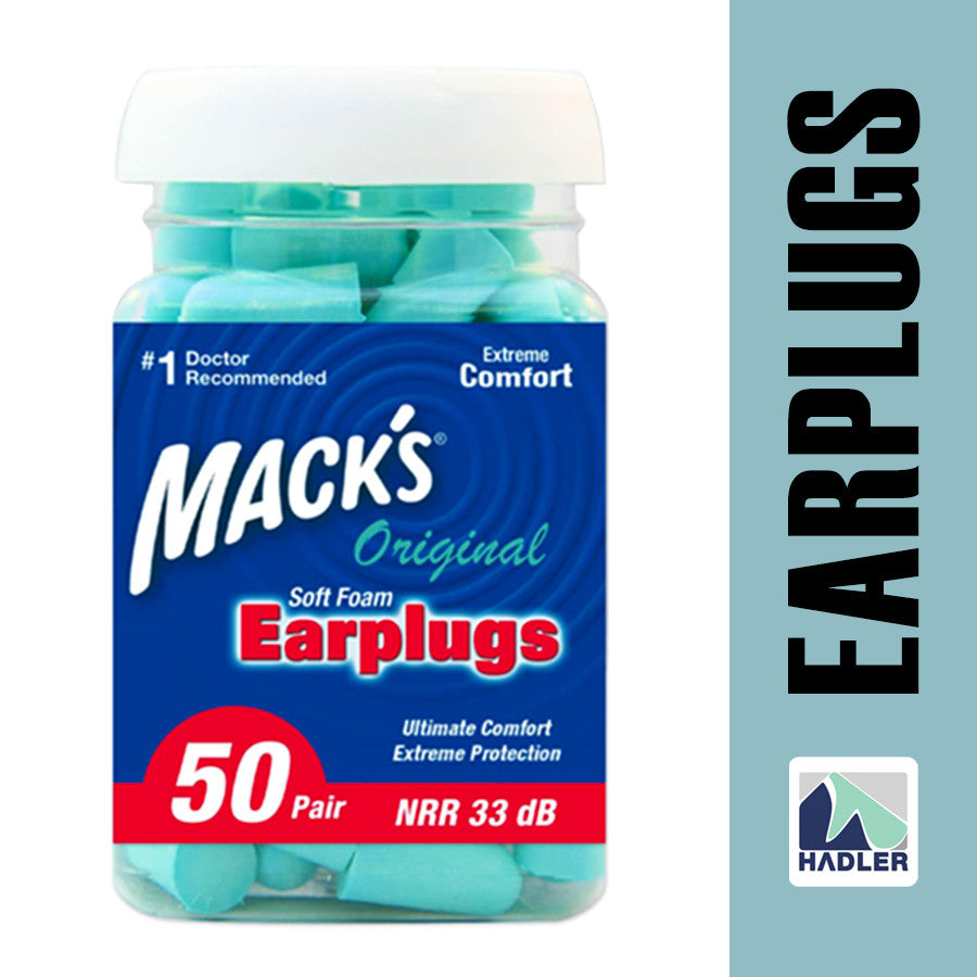 Mack’s Original Soft Foam Earplugs [50 Pairs] – 33dB NRR Premium Comfort for Sleep, Travel