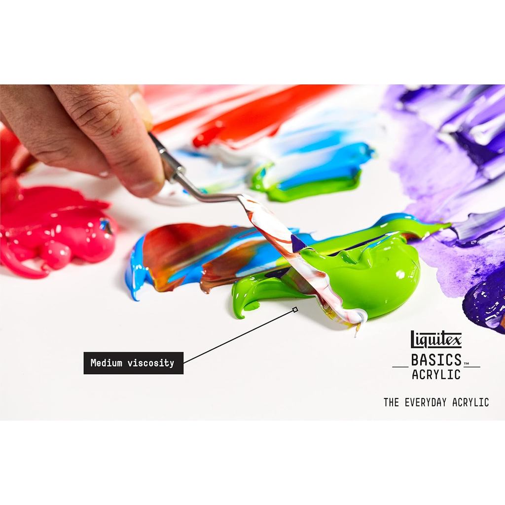 Liquitex Basics Acrylic Paint Set [24×22ml] | Student-Grade, Lightfast Pigments, Multi-Surface