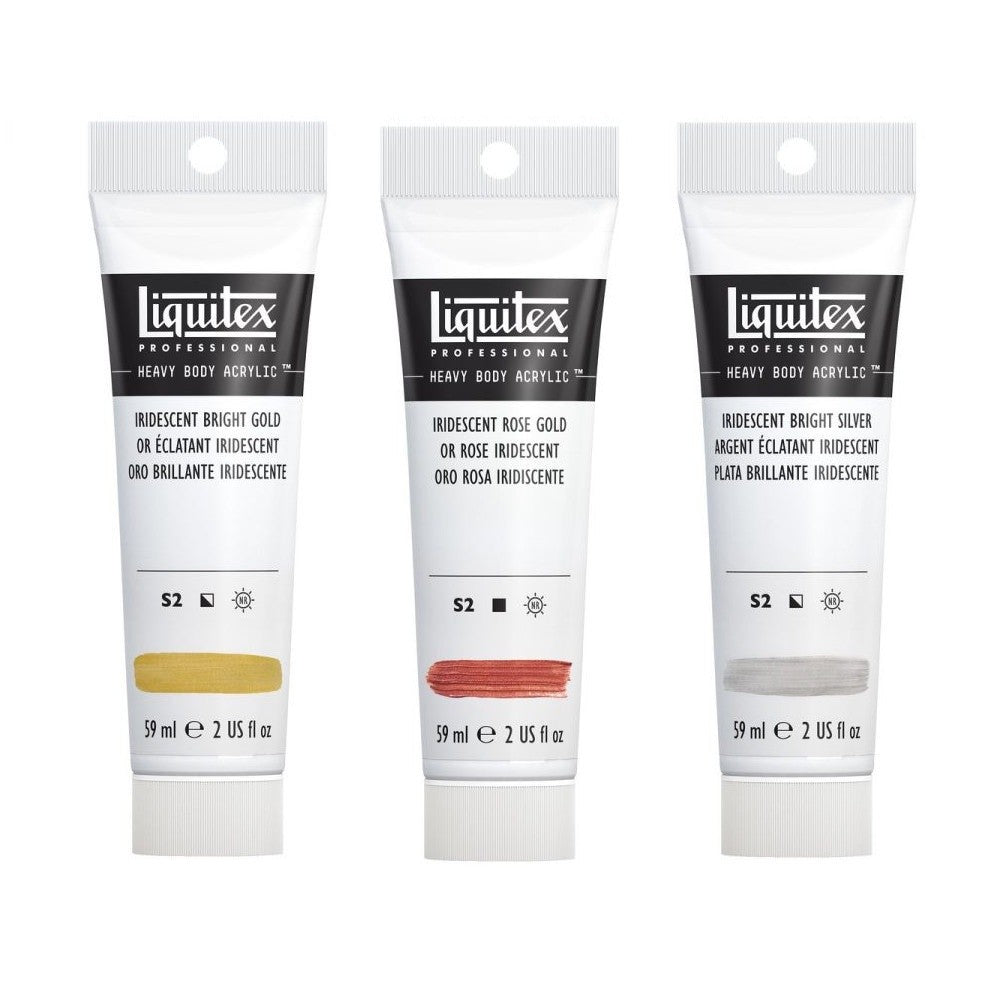 Liquitex Heavy Body Iridescent Set | 6 Colours x 59ml | Professional Acrylic Paint | Metallic Effect