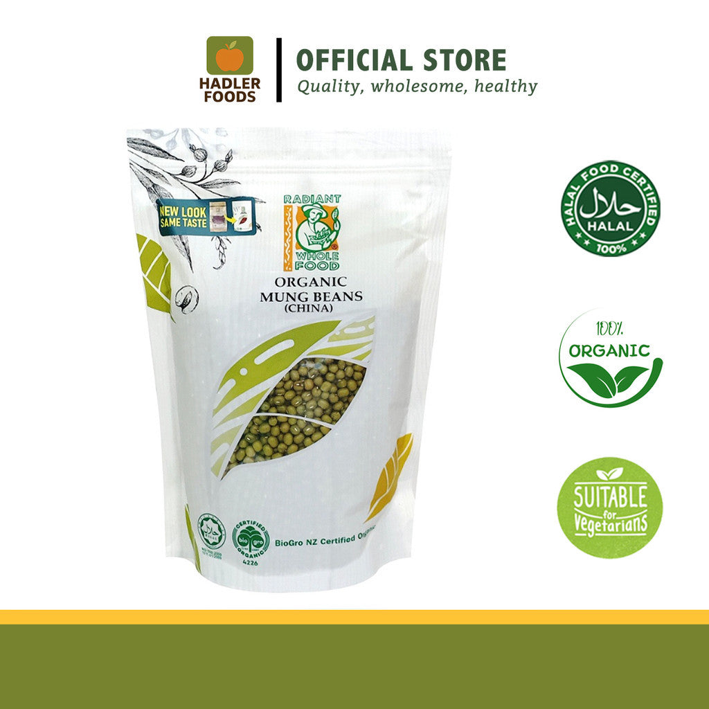 Radiant Whole Food Organic Mung Beans 500g | High Protein & Fiber