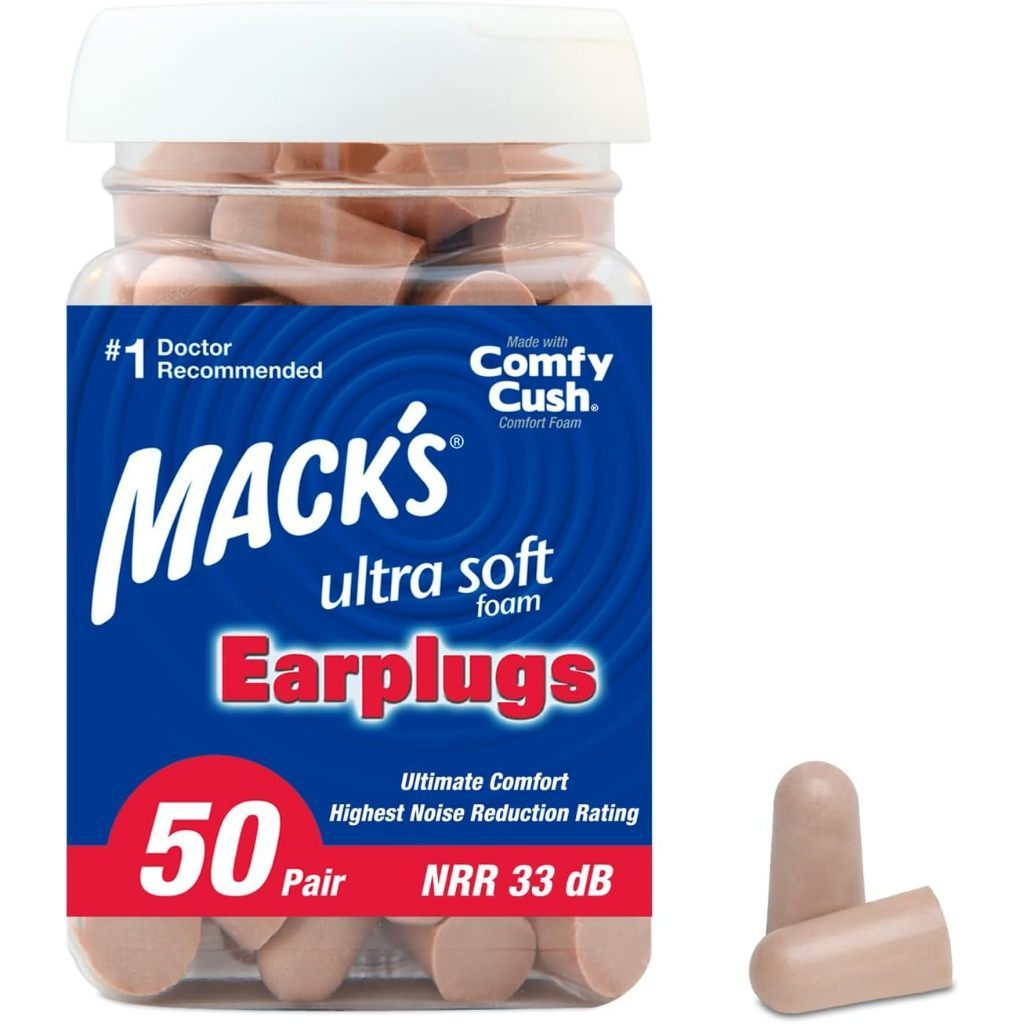 Mack’s Ultra Soft Foam Earplugs [50 Pairs] – 32dB NRR, Comfort Foam for Sleep & Noise Protection