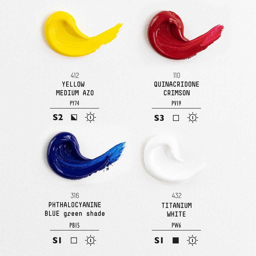 Liquitex Heavy Body Acrylic Mixing Paint Set | 4 Professional Colours 59ml | High Viscosity