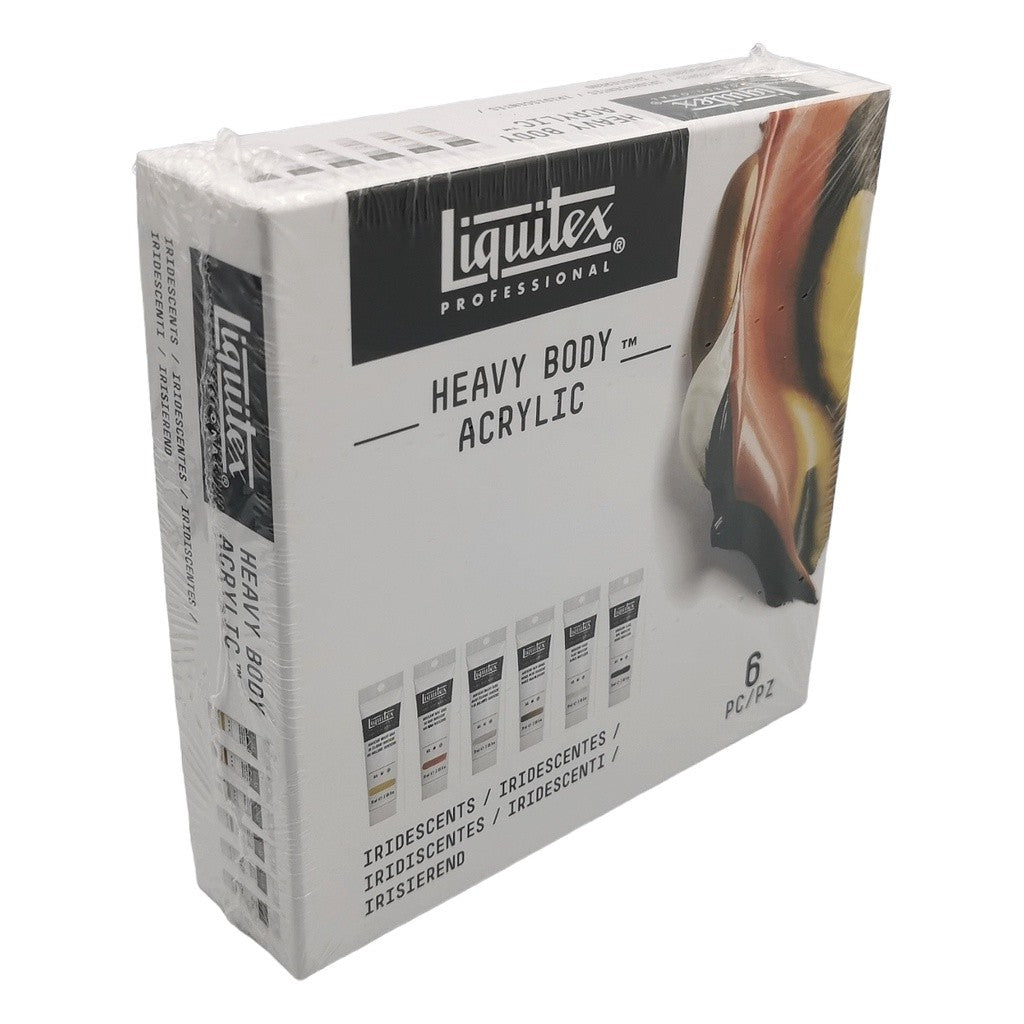 Liquitex Heavy Body Iridescent Set | 6 Colours x 59ml | Professional Acrylic Paint | Metallic Effect