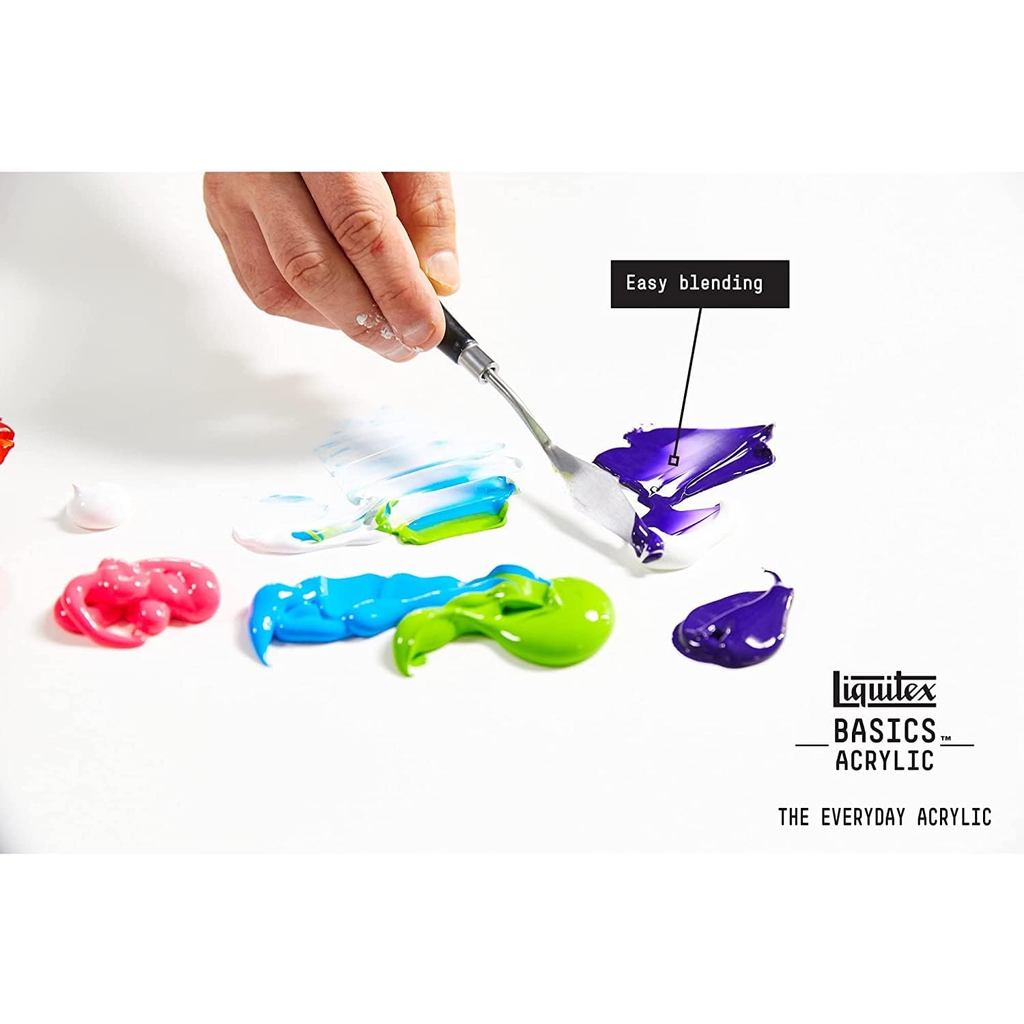 Liquitex Basics Acrylic Paint Set [12×22ml] | Student-Grade, Lightfast Pigments, Multi-Surface