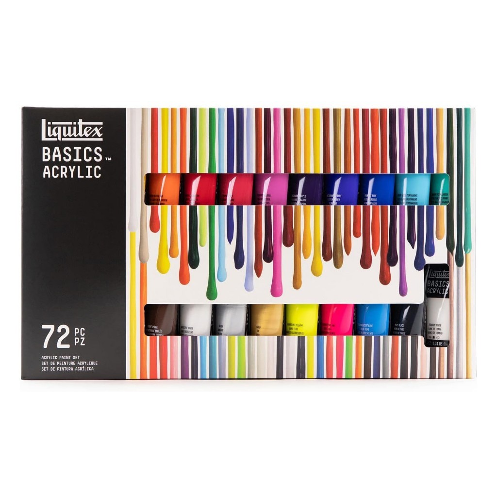 Liquitex Basics Acrylic Paint Set 72 Colours x 22ml | Artist-Grade Pigments | Beginners Painting Set