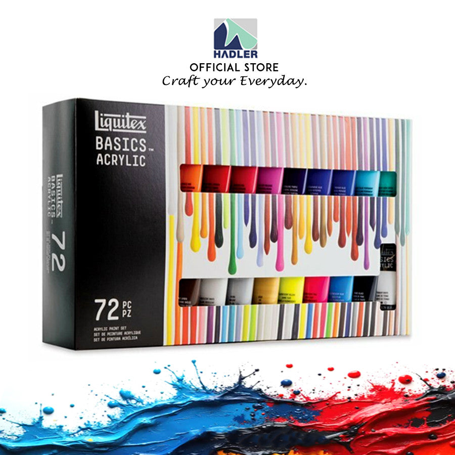 Liquitex Basics Acrylic Paint Set 72 Colours x 22ml | Artist-Grade Pigments | Beginners Painting Set