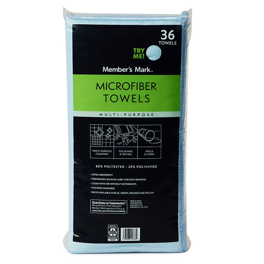 Premium Microfiber Cleaning Towels 36-Pack – Ultra Absorbent, Scratch-Free Cloths by Member’s Mark