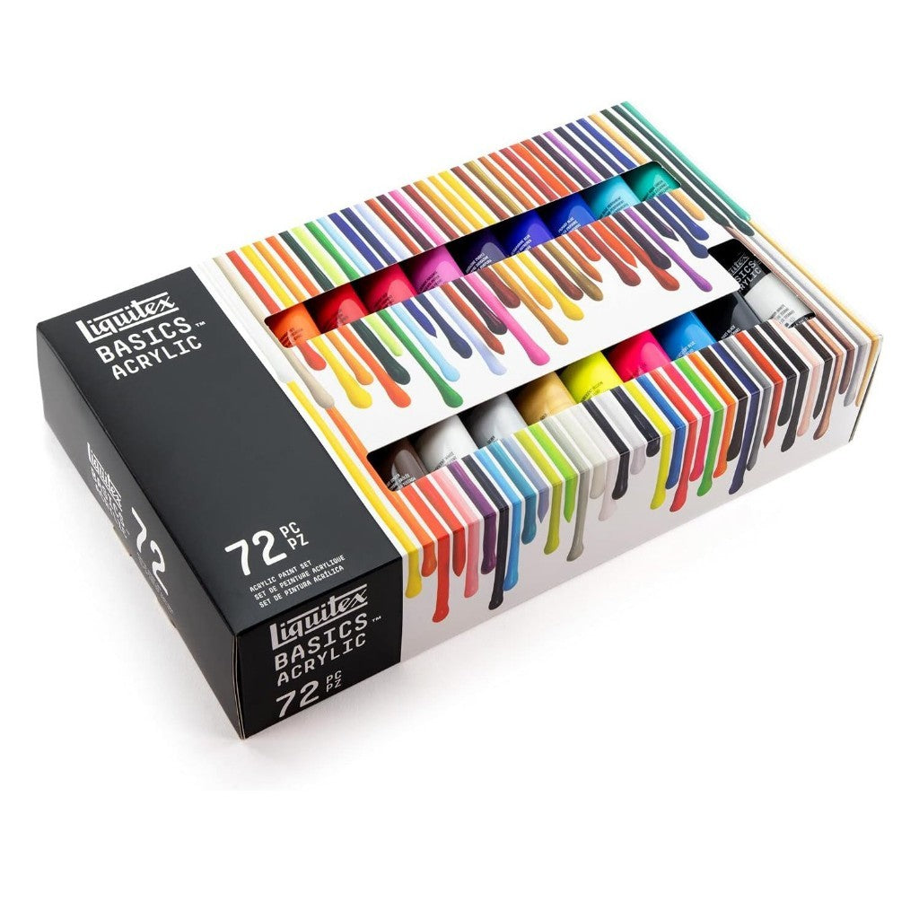Liquitex Basics Acrylic Paint Set 72 Colours x 22ml | Artist-Grade Pigments | Beginners Painting Set
