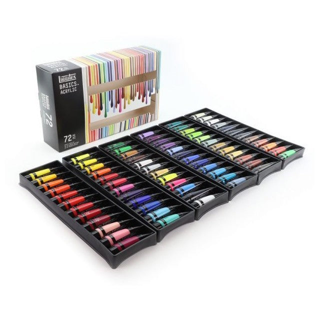 Liquitex Basics Acrylic Paint Set 72 Colours x 22ml | Artist-Grade Pigments | Beginners Painting Set