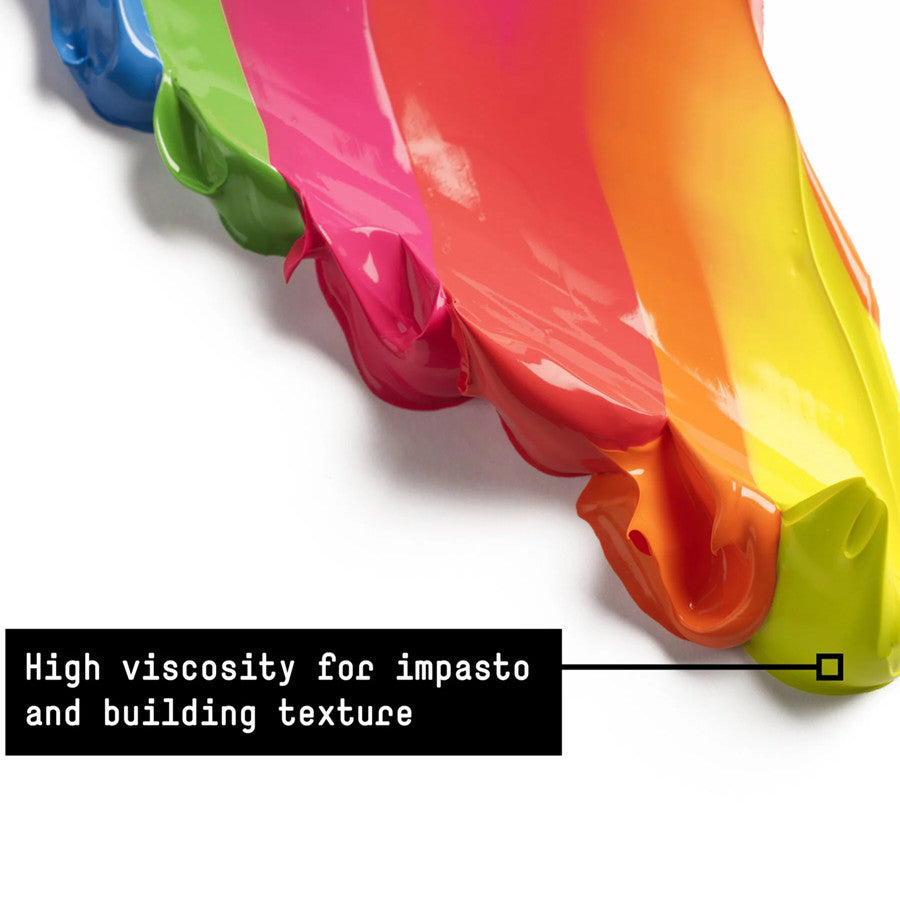 Liquitex Heavy Body Acrylic Fluorescent Set | 6 Colours x 59ml | High Viscosity Pro Paint
