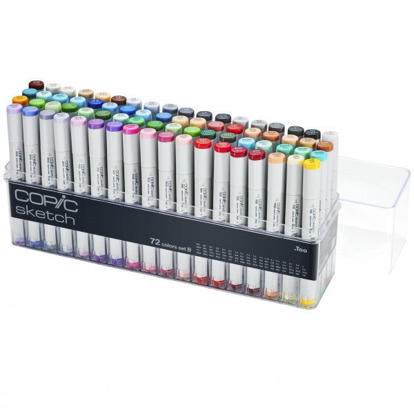 Copic Sketch 72pcs Marker Set Alcohol Brush Pens [A–E] Collection Illustrations Manga