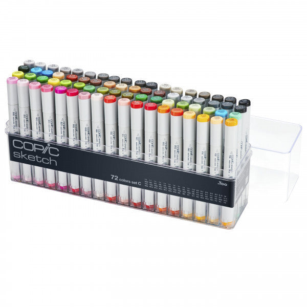 Copic Sketch 72pcs Marker Set Alcohol Brush Pens [A–E] Collection Illustrations Manga