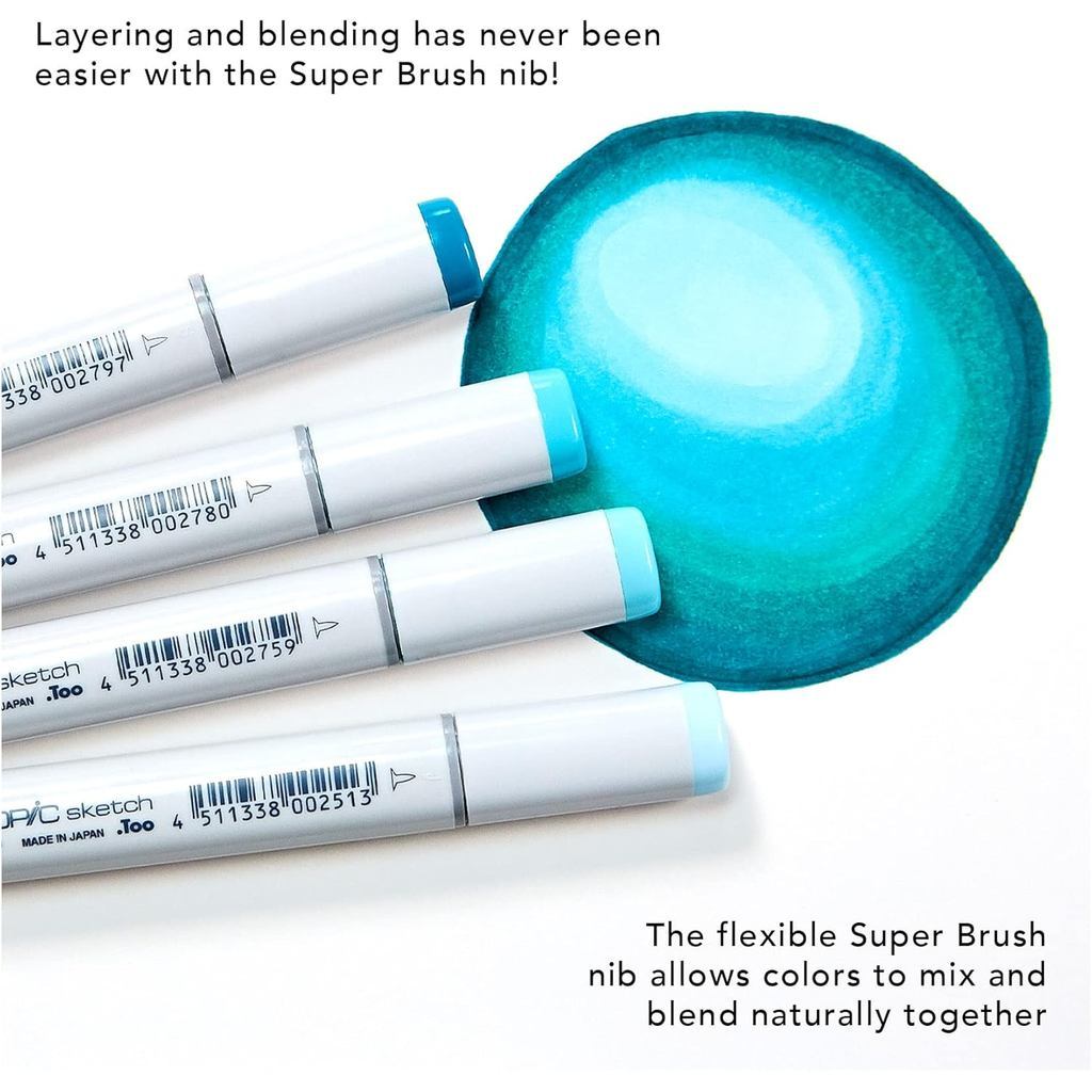 Copic Sketch 36pcs Basic Colours Marker Set Alcohol Dual Tip Brush Pen Illustration Set